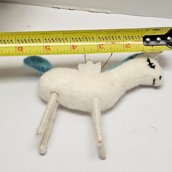 Christmas Felt Spun Wool Holiday Tree Ornament Animal Mrs Unicorn Wings Llama - Picture 7 of 10